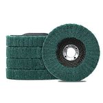 SI FANG 5Pcs 100mm x 16mm Nylon Flap Disc Polishing Wheel, 120 Grit Scouring Pad Fiber Abrasive Grinding Disc, Buffing Wheels for 4 inch Angle Grinder, Water And Oil Resistant, Elastic Grinding