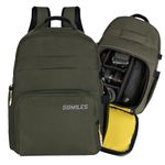 58MILES Camera Backpack - 22L DSLR Camera Bag with Customizable Compartments, 16" Laptop Sleeve, Tripod Holder, Cameras & Lens Accessories Bag w/Rain Cover for Photographers, Travel & Outdoor - Olive