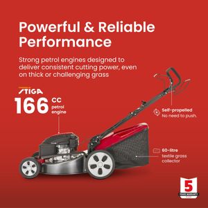 Mountfield SP53 Petrol Lawnmower – Self-Propelled 51cm Steel Deck