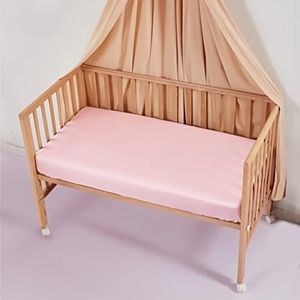 PROMEED Grade 6A Mulberry Silk Crib Sheet Fitted, Premium 22 Momme Pure Silk Baby Sheets for Crib, Fits up to 8-Inch Mattress - 28 x 52-Inch, Pink