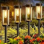 LETMY Solar Lights Outdoor, 6 Pack Bright Solar Pathway Lights Outdoor Waterproof, Up to 12Hrs Outdoor Solar Lights, Solar Powered Garden Lights Landscape Lighting for Yard Patio Path Walkway Driveway