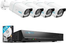 Reolink 8CH 4K Security Camera System H.265, 4pcs 8MP Person/Vehicle Detection Spotlights PoE IP Cameras, 5X Optical Zoom, 8MP 8-Channel NVR with 2TB HDD for 24/7 Recording RLK8-811B4-A