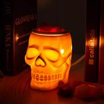 STAR MOON Halloween Wax Melt Warmer, Ceramic Skull Scentsy Wax Warmer for Scented Wax Melts, Electric Wax Melter Warmer for Candle & Fragrance Cubes