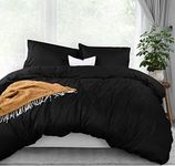 Utopia Bedding Duvet Cover Full Size Set - 1 Duvet Cover with 2 Pillow Shams - 3 Pieces Comforter Cover with Zipper Closure - Ultra Soft Brushed Microfiber, 80 X 90 Inches (Full, Black), Double