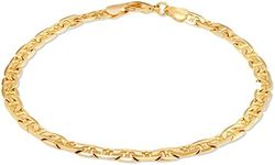 Barzel 18K Gold Plated Pave Mariner Anklet For Women - Made In Brazil