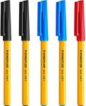 STAEDTLER Fine 0.3mm 430 Stick Ballpoint Pens Writing Pen Smooth - Black, Blue & Red Ink - Pack Of 5