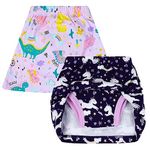 MooMoo Baby Girls Diaper Skirts Soft Potty Training Pants 2 Packs Absorbent Potty Training Skirts Sailboat 3T