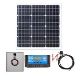 LOWENERGIE 40W Mono Solar Panel Battery Charging Kit with Charger Controller For Caravans, Motorhomes, Boats & Any Flat Surface. K1