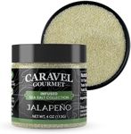 Gourmet Jalapeno Sea Salt - Pure Sea Salt Blended with Jalapeno Pepper - All-Natural, Kosher, No Gluten, No MSG, Non-GMO - Cooking & Finishing Salt, Great for Mexican Dishes - 4 oz. Jar - Caravel Gourmet