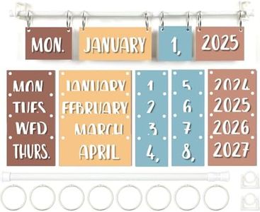 Flip Classroom Wall Calendar - Boho 2024 2025 Classroom and Home Decor, Homeschool Preschool Kids Toddler Circle Time Learning Calendar, School Class Teacher Organization(Boho Happy)