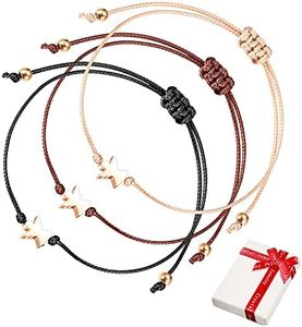 3 piezas de oro rosa ángel la guarda juego de pulseras de la suerte para mujeres niñas, cuerda filigrana ajustable queridas damas alas de ángel pulsera de amuleto regalo para el mejor amigo comunión