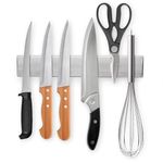 Ninonly 10 Inch Magnetic Knife Strip, Premium Stainless Steel Wall Mounted Kitchen Knives Holder Bar,Space-Saving Powerful No Drilling Magnetic Knife Rack for Home Kitchen Utensil Holder Tools