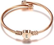 Luluadorn Rose Gold Heart E Letter 
