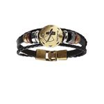 Tymora Punk Alloy Leather Bracelet For Men Constellation Braided Rope Bracelet Bangle Wristband (Saggitarius)