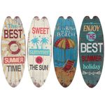 TOPBATHY 4pcs Surfboard Wooden Sign Wall Hanging Decor Signs Retro Decor Home Decor Ocean Decor Hanging Decoration Indoor Wooden Sign Surfboard Decor Surfboard Wall Decor Wall Door Outdoor