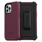 Otterbox iPhone 12 & iPhone 12 Pro Defender Series Case - Berry Potion (Raspberry Wine/Boysenberry), Rugged & Durable, with Port Protection, Includes Holster Clip Kickstand