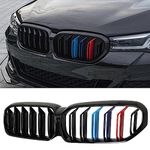 BILLDIO G30 Grille,Front Kidney M Color Grill Compatible with 2020-2023 BMW 5 series 520i，530e，530i，540i，M550i xDrive,Double Slats 2Pcs