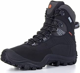 Manfen Men's Thermator Mid-Rise Waterproof Hiking Boots Trekking Outdoor Boots, Black, 12