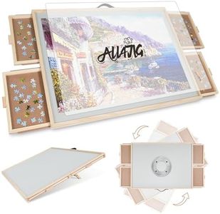 ALL4JIG 2-in-1 Tilting & Rotating Puzzle Board for Adults Gifts, Wooden Jigsaw Puzzle Table with 4 Drawers, Portable Puzzle Table with Lazy Susan and Cover, 29.6" x 41.3" for 2000 Pieces
