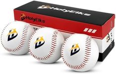 HolyElks Baseballs 6 Pack, Practice Baseballs, Baseball for Youth Teenager/Adults Players Training Ball, Safe Throwing for Indoor/Outdoor, Batting Practice, Cork Rubber Center (HolyElks Box of 3)