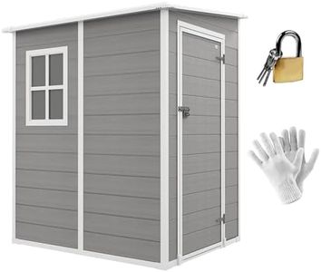 Outsunny Abri de Jardin 1,54 m² cabane de Jardin pour Outils - Porte verrouillable, aération et fenêtre - dim. 122L x 149l x 192/177H cm - Aluminium et PP, Gris