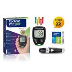 Contour Plus Elite Blood Glucose Monitoring System (Glucometer with Contour Plus Blood Glucose Test Strip 25S Free) | with Bluetooth