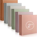 Cholemy 6 Pcs 3 Ring Binder, Heavy Duty Round Binders with 2 Inside Pockets, Holds 8.5" x 11" Paper, for Office Home and School Use(Classic Color, 2 Inch)