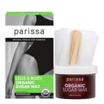 Parissa Microwavable Sugar Wax Kit for Face, Legs & Body, USDA Certified Natural Hair Removal Wax, Water-Washable & Gentle for Sensitive Skin