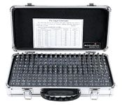 Accusize Industrial Tools 0.061'' to 0.250'' 190 Pc Steel Plug Pin Gauge Set, a Fitted Aluminum Case Included, M1(-) A