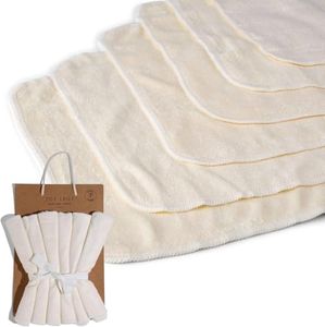 6-Pack Organic Bamboo Baby Wash Cloths - Ultra Soft Baby Face Washer, Newborn Bath Essential, Gentle Towel for Sensitive Skin - Super Absorbent Baby Washcloth for Everyday Use by Zoe Sage (White)