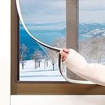 Magnetic Window Insulation Kit - Heavy Duty Window Insulation Film with Full Frame Magnetic Strip Window Coverings to Keep Cold Out Storm Warm in Winter and Cool in Summer（61"X59"）