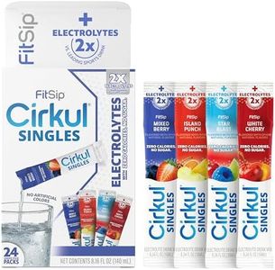 FitSip® Cirkul® Singles 24-Pack, Electrolytes Flavor Water Variety Pack, No Sugar, Zero Calorie Drink Mix, (6 Mixed Berry, 6 White Cherry, 6 Star Blast, and 6 Island Punch)