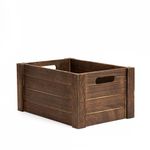 Brown Wooden Crates With Cutout Handles Storage Box Wooden Tray Wooden Shelves (Medium)