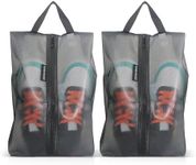 Travel Shoe Bags, Water Resistant TPU Mesh with Zipper, Travel Essentials for Men & Women (Black, 2 Set)