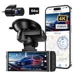 REDTIGER F7NT 4K Car Dash Camera Front and Rear, 3.18 Inch Touch Screen, 64GB Card Included, Dash Cam Built-in WiFi GPS, UHD 2160P Night View, WDR, Parking Monitor