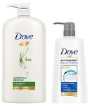 Dove Hair Fall Rescue Shampoo For Weak Hair, 1 Ltr & Dove Anti Dandruff Solutions Shampoo 650 ml, Prevents Dandruff & Dry Scalp, Mild Daily Shampoo for Smooth & Frizz Free Hair - For Men & Women