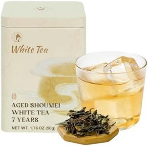 Chayan White Tea Loose Leaf,Authentic Chinese White Tea, Premium 7 Years Aged Shoumei White Tea, with Rich Sweet Jujube Aroma, Fast Hot or Quick Cold Brew, 1.76oz /50g Canister