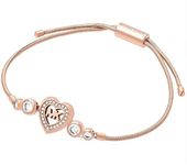 Michael Kors Crystal Heart Pace Slider Womens Bracelet, One Size, Stainless Steel, Cubic Zirconia