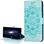 Galaxy S21 Ultra Case,For Samsung Galaxy S21 Ultra Cover,Embossed Mandala PU Leather Flip Notebook Wallet Case Magnetic Stand Card Slot Folio Bumper Case for Samsung Galaxy S21 Ultra,LD Mandala Green