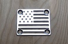 American Flag Neck Plate for your Custom Guitar or Bass - Chrome