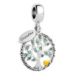 Sug Jasmin Mum Grandma Family Charm Love Heart Tree Charm Dangle Bead for Bracelet