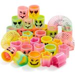 JOYIN 30 Pcs Spring Rainbow Party Bag Fillers for Kids, Mini Fidget Toys for Kids Slinky Toy, Stress Coil Mini Springs Bulk Toys for Carnival Prize Birthday Pinata Party Favours, Goodie Bag Stuffers