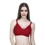 Elina Women's Cotton Non-padded Full Coverage Bra (Maroon_50d) 50d