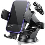 Wireless Car Charger,【7 Colored RGB Backlit】Mosurr 15W Auto Clamping Car Charger Phone Mount Holder fit for iPhone 15 14 13 12 Mini Pro Max 11 XR XS, Samsung Galaxy S24 Ultra S23 S22 S21+ Note 20, etc