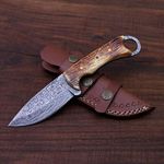 indpt knife 9' Handmade Damascus Steel Knife Fix Blade Knife ! Bushcraft Knife - Hunting knife, Camping, Skinning, Collectors Knife