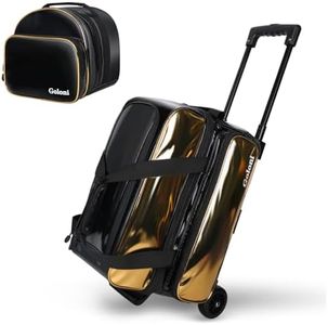 2 Ball Bowling Bag with Wheels + 1 Ball Color Matching Add On Tote,Rolling 3 Ball Bowling Bag with Shoe Compartment for Shoes (Up To US Mens Size 16)，Retractable Handle - Extends to 40"