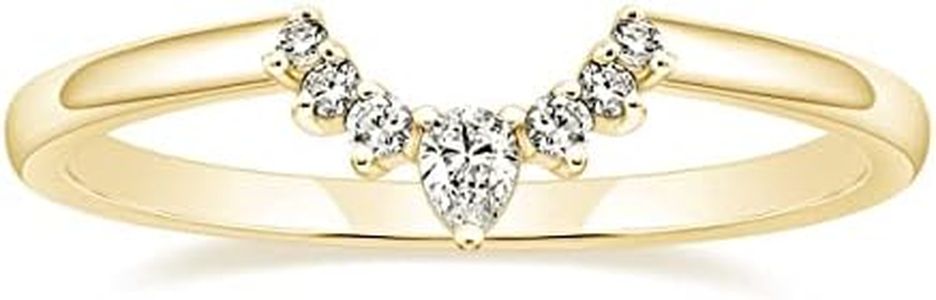 Women's Slim Front Ring Rose Gold Silver Pears and Round Cut Cubic Zirconia Engagement Rings Wedding Rings, Copper