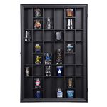 GALLERY SOLUTIONS 17x21 Shot Glass Display Case with Hinged Front in Black #16FW1058