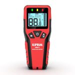 Kiprim Pinless Damp Meter Moisture Meter for Wood, Walls, Masonry – Accurate Non-Destructive Testing with Audible and Visual Alarm, Data Hold, and Mute Function WM11