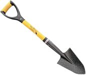 Spear Head Spade Small Mini Reinforced Fiberglass Gardening Shovel with Cushioned D Grip, Carbon Manganese Steel Metal Garden